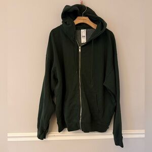 NWT John Galt green zip up sweatshirt hoodie. O/S